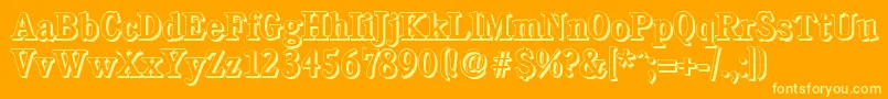 CalgaryshadowMediumRegular Font – Yellow Fonts on Orange Background