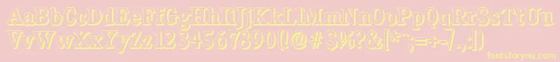 CalgaryshadowMediumRegular Font – Yellow Fonts on Pink Background