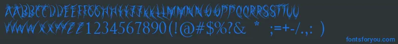 Шрифт HollyChristmas – синие шрифты на чёрном фоне