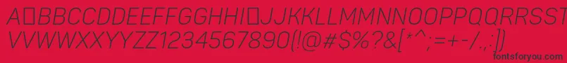 PantonnarrowLightitaliccaps Font – Black Fonts on Red Background