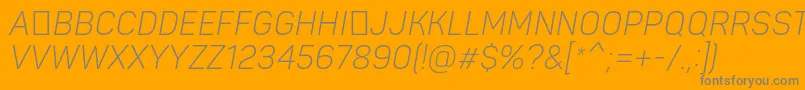 PantonnarrowLightitaliccaps Font – Gray Fonts on Orange Background