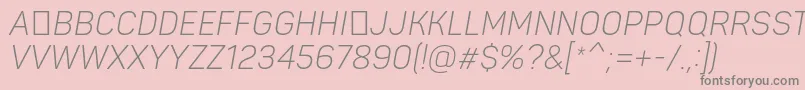 PantonnarrowLightitaliccaps Font – Gray Fonts on Pink Background