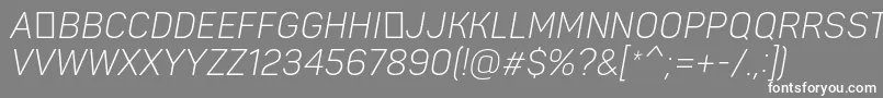 PantonnarrowLightitaliccaps Font – White Fonts on Gray Background