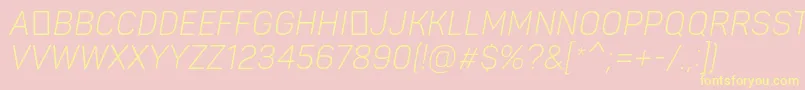 PantonnarrowLightitaliccaps Font – Yellow Fonts on Pink Background