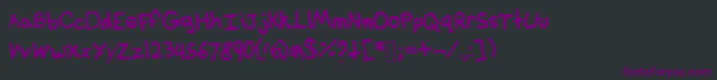 フォントBasichandwritingdefault – 黒い背景に紫のフォント