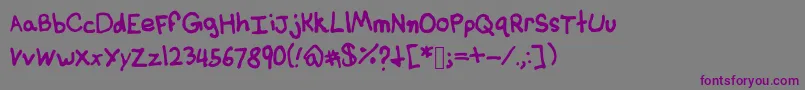 Basichandwritingdefault Font – Purple Fonts on Gray Background