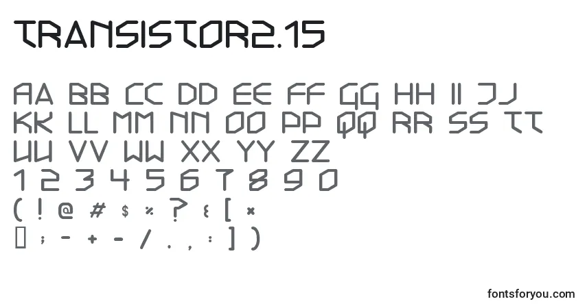 Transistor2.15 Font – alphabet, numbers, special characters