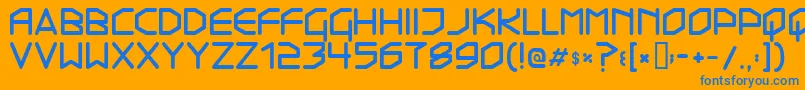 フォントTransistor2.15 – オレンジの背景に青い文字