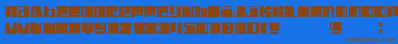 DheCruncy Font – Brown Fonts on Blue Background