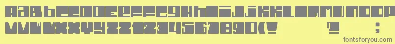 Saiba mais sobre a fonte DheCruncy Fonte DheCruncy – fontes cinzas em um fundo amarelo