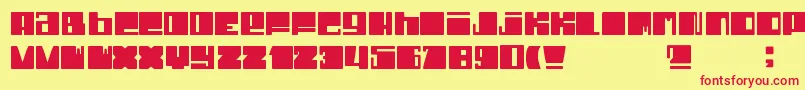 DheCruncy Font – Red Fonts on Yellow Background