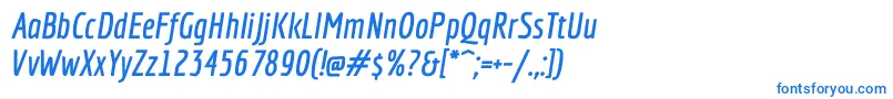 EconomicaBolditalic-Schriftart – Blaue Schriften