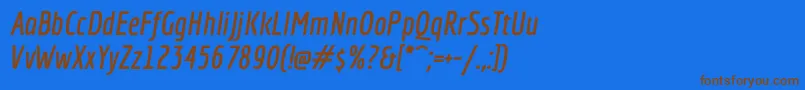 Czcionka EconomicaBolditalic – brązowe czcionki na niebieskim tle