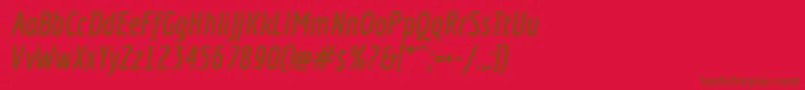 EconomicaBolditalic Font – Brown Fonts on Red Background