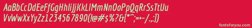 fuente EconomicaBolditalic – Fuentes Verdes Sobre Fondo Rojo