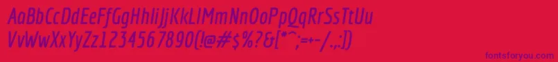 EconomicaBolditalic Font – Purple Fonts on Red Background