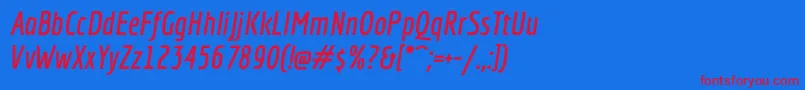 EconomicaBolditalic Font – Red Fonts on Blue Background