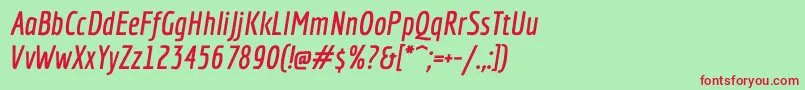 EconomicaBolditalic Font – Red Fonts on Green Background