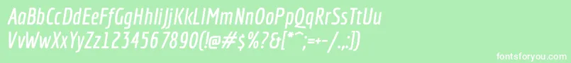 Шрифт EconomicaBolditalic – белые шрифты на зелёном фоне