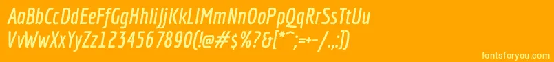 Шрифт EconomicaBolditalic – жёлтые шрифты на оранжевом фоне