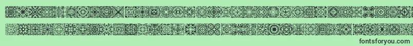 Symmetry-Schriftart – Schwarze Schriften auf grünem Hintergrund