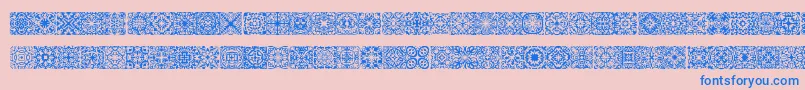 Symmetry-Schriftart – Blaue Schriften auf rosa Hintergrund