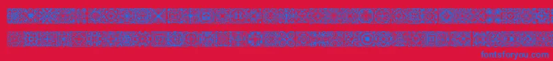 Symmetry Font – Blue Fonts on Red Background