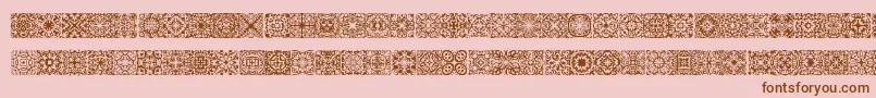 Symmetry-Schriftart – Braune Schriften auf rosa Hintergrund