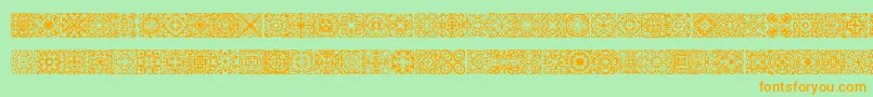 Symmetry Font – Orange Fonts on Green Background