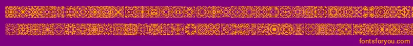 Symmetry-Schriftart – Orangefarbene Schriften auf violettem Hintergrund