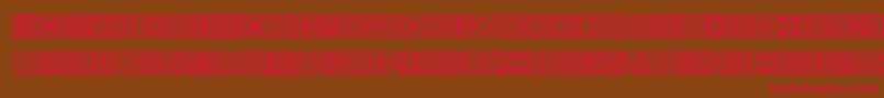 Symmetry-Schriftart – Rote Schriften auf braunem Hintergrund