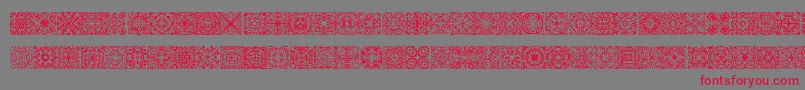 Czcionka Symmetry – czerwone czcionki na szarym tle