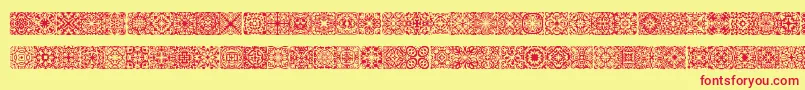 Symmetry Font – Red Fonts on Yellow Background