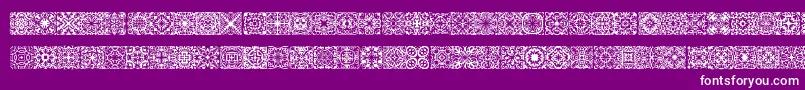 Symmetry-Schriftart – Weiße Schriften auf violettem Hintergrund