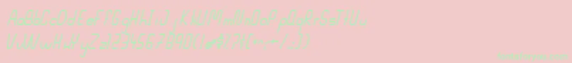 MahsuriItalic Font – Green Fonts on Pink Background