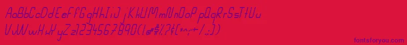 フォントMahsuriItalic – 赤い背景に紫のフォント