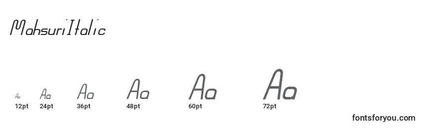 MahsuriItalic Font Sizes
