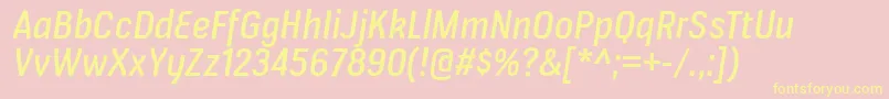 VerioxrgItalic Font – Yellow Fonts on Pink Background
