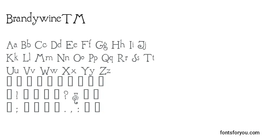 Fuente BrandywineTM - alfabeto, números, caracteres especiales
