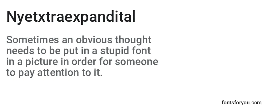 Review of the Nyetxtraexpandital Font