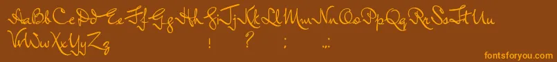 LordRadcliff-Schriftart – Orangefarbene Schriften auf braunem Hintergrund