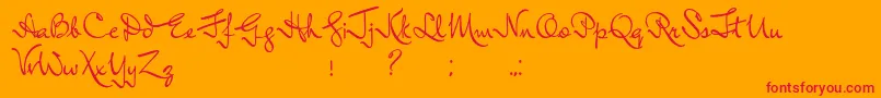 LordRadcliff-Schriftart – Rote Schriften auf orangefarbenem Hintergrund