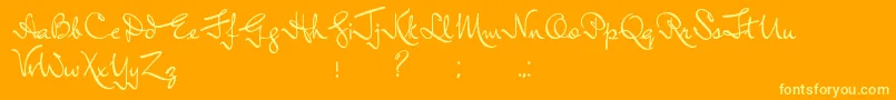 LordRadcliff-Schriftart – Gelbe Schriften auf orangefarbenem Hintergrund