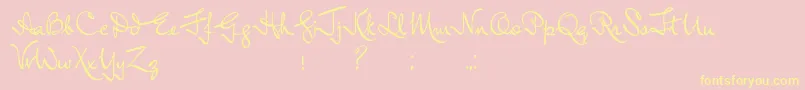 LordRadcliff-Schriftart – Gelbe Schriften auf rosa Hintergrund