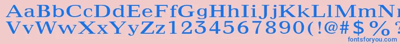 フォントMaximusltstd – ピンクの背景に青い文字