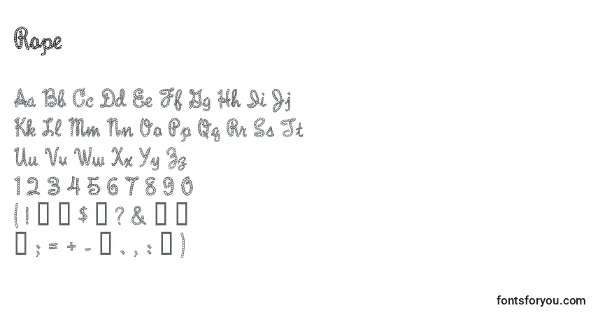 Шрифт Rope – алфавит, цифры, специальные символы