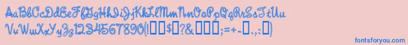 Rope Font – Blue Fonts on Pink Background