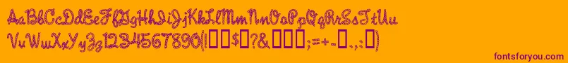 Rope Font – Purple Fonts on Orange Background