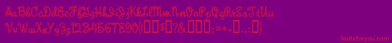 Rope-Schriftart – Rote Schriften auf violettem Hintergrund