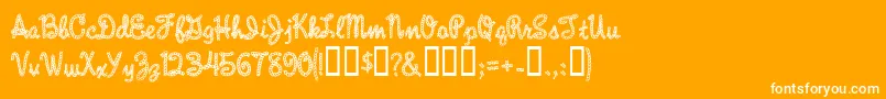 Rope-Schriftart – Weiße Schriften auf orangefarbenem Hintergrund